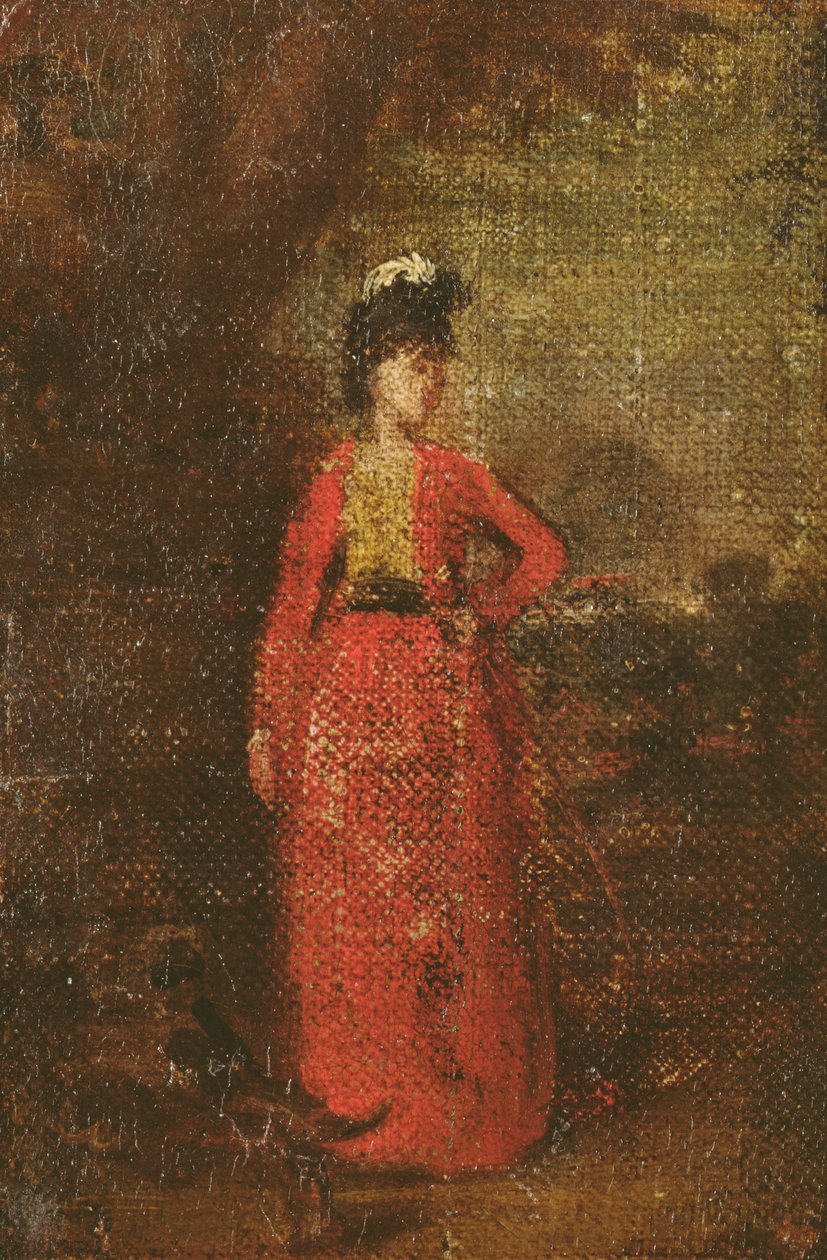 Lady Worsley的素描，c.1776（放在面板上的油画）（见679） 作者 约书亚·雷诺兹（Joshua Reynolds）