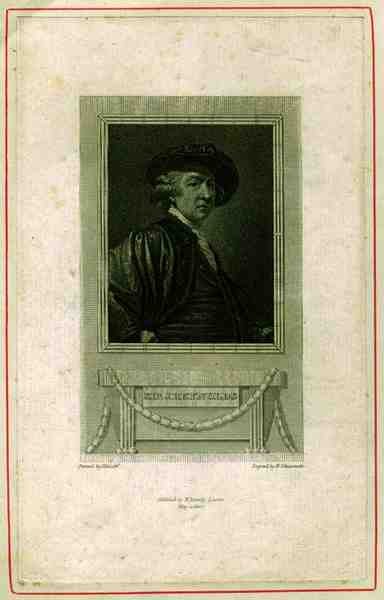 约书亚-雷诺兹爵士(1732-92)的肖像，由N. Schiavonetti雕刻，出版。1810年（雕版画） 作者 约书亚（之后）雷诺兹