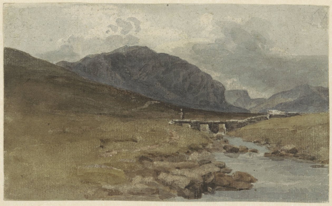 Landschap bij Llyn Ogwen，卡那封郡（威尔士） 作者 约书亚·克里斯塔尔（Joshua Cristall）