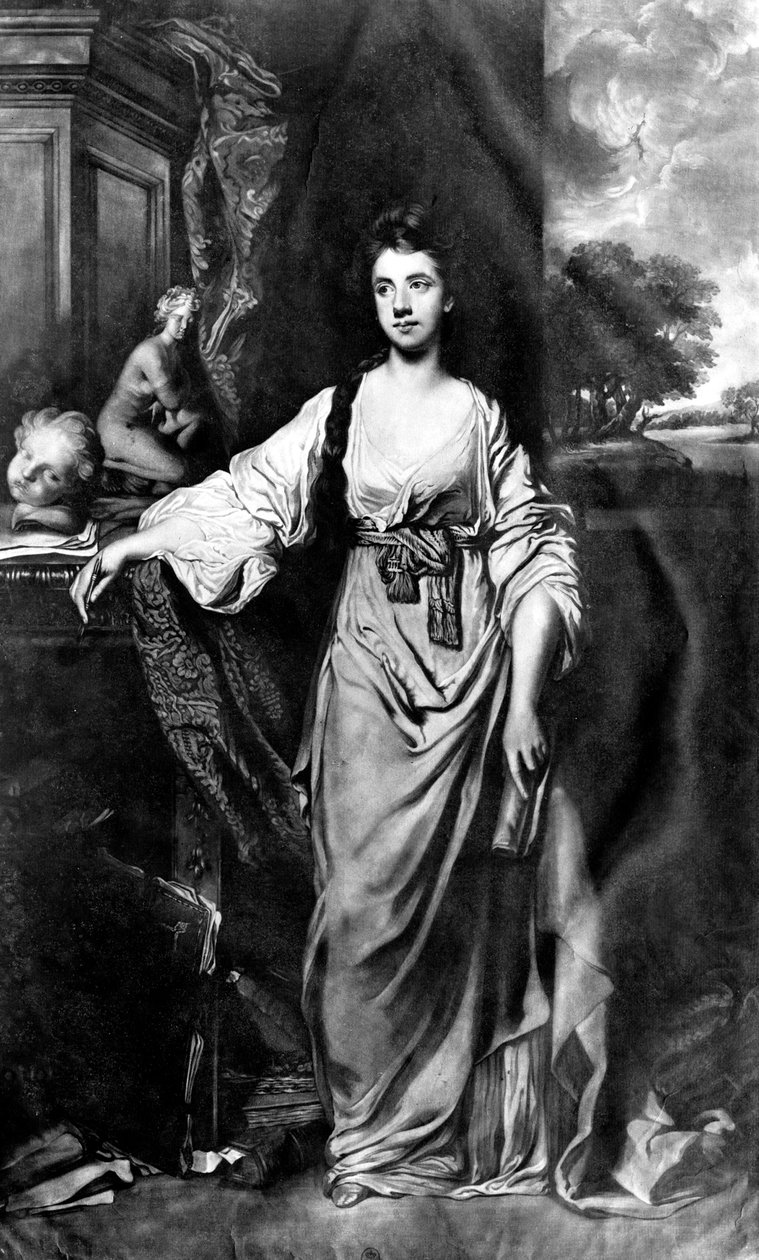 Anne HusseyStanhopenéeDelaval，后来的Morris，Stanhope夫人，由James Watson mezzotint雕刻 作者 约书亚·雷诺兹（Joshua Reynolds）