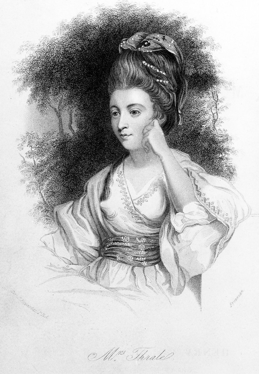 Hester Thrale，由Samuel Freeman，1842年刻 作者 约书亚·雷诺兹（Joshua Reynolds）