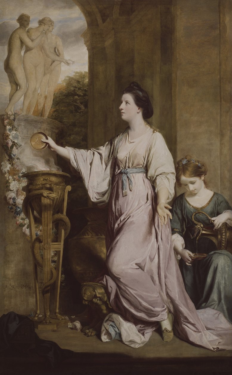 莎拉·本伯里夫人（Sarah Bunbury）牺牲于恩宠，1763-65年 作者 约书亚·雷诺兹（Joshua Reynolds）