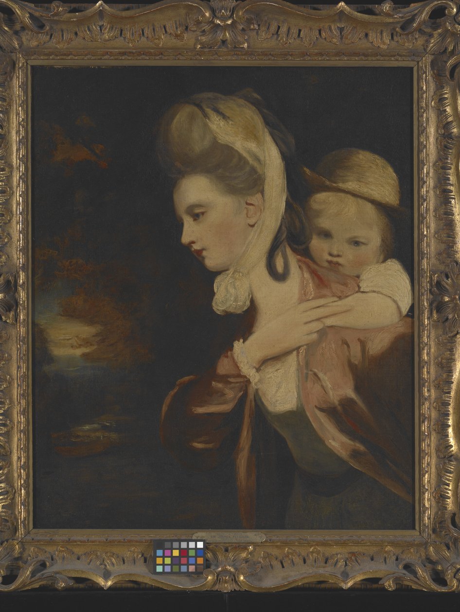 Pick-A-Back（佩恩·加拉韦夫人和孩子）（复制品）（布面油画） 作者 约书亚·雷诺兹（Joshua Reynolds）