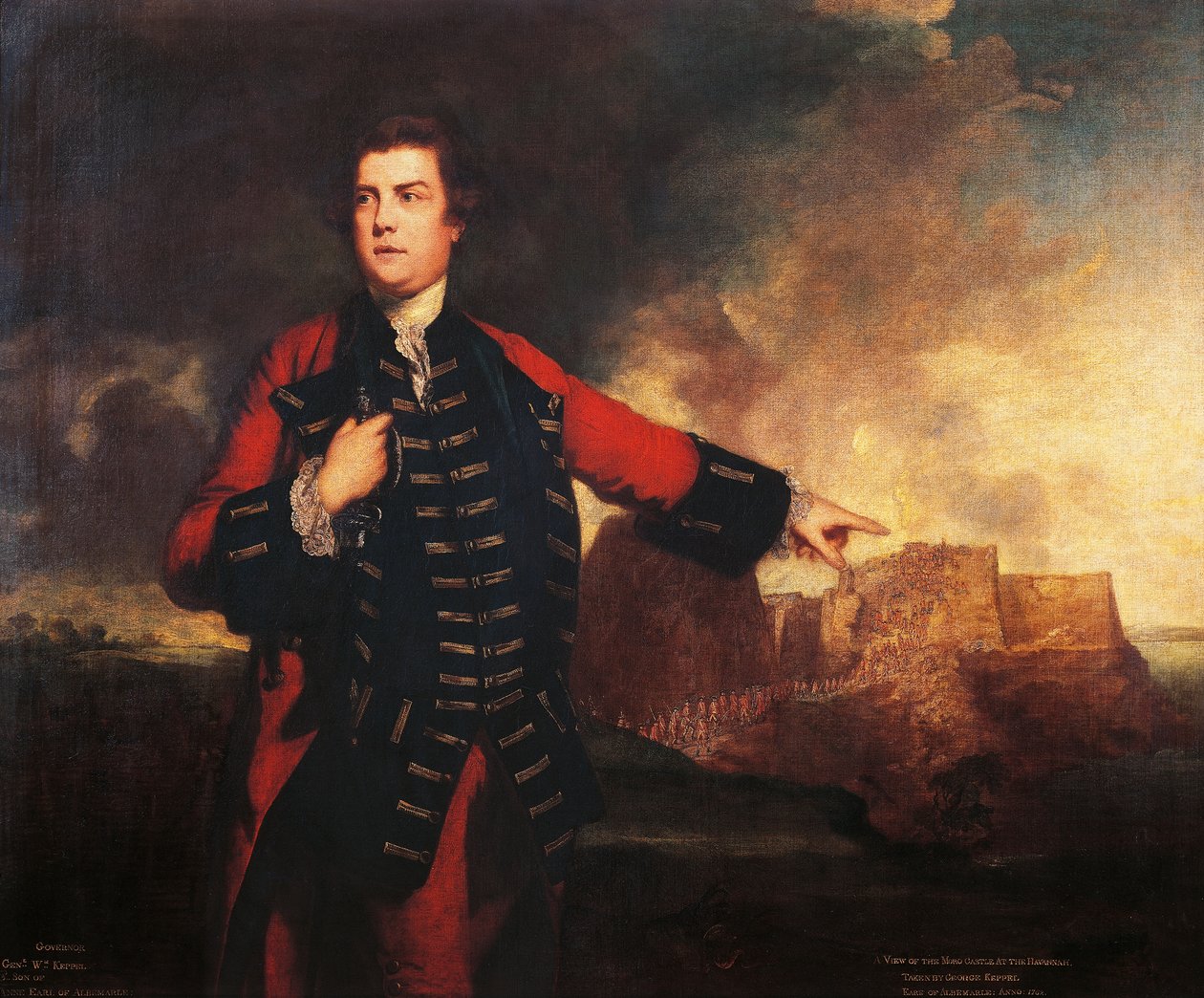 英国将军威廉-基珀尔攻打莫罗城堡的肖像，约书亚-雷诺兹（1723-1792）的画作。 作者 约书亚·雷诺兹（Joshua Reynolds）