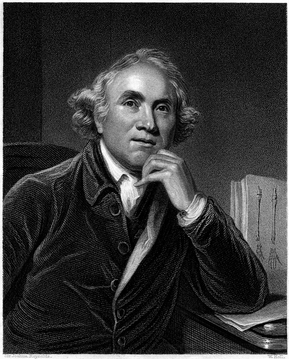 John Hunter的肖像，由William Holl雕刻，1830年代 作者 约书亚·雷诺兹（Joshua Reynolds）