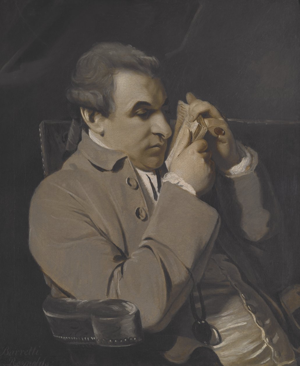 约瑟夫-巴雷蒂肖像，复制品（布面油画） 作者 约书亚·雷诺兹（Joshua Reynolds）