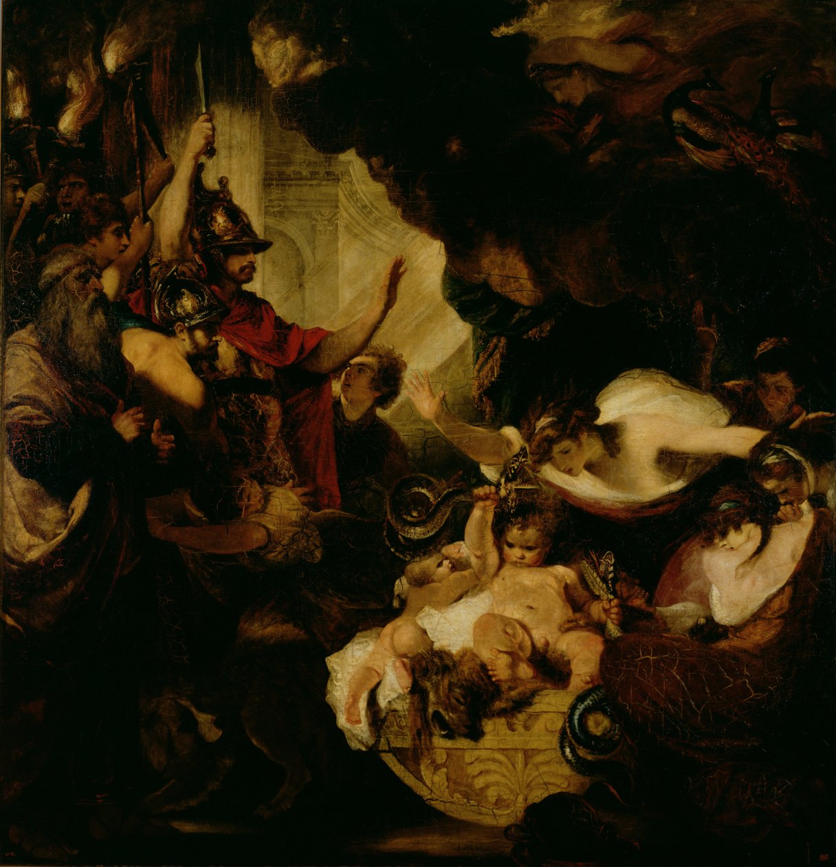 婴儿赫拉克勒斯扼杀蛇，1786-8 作者 约书亚·雷诺兹（Joshua Reynolds）