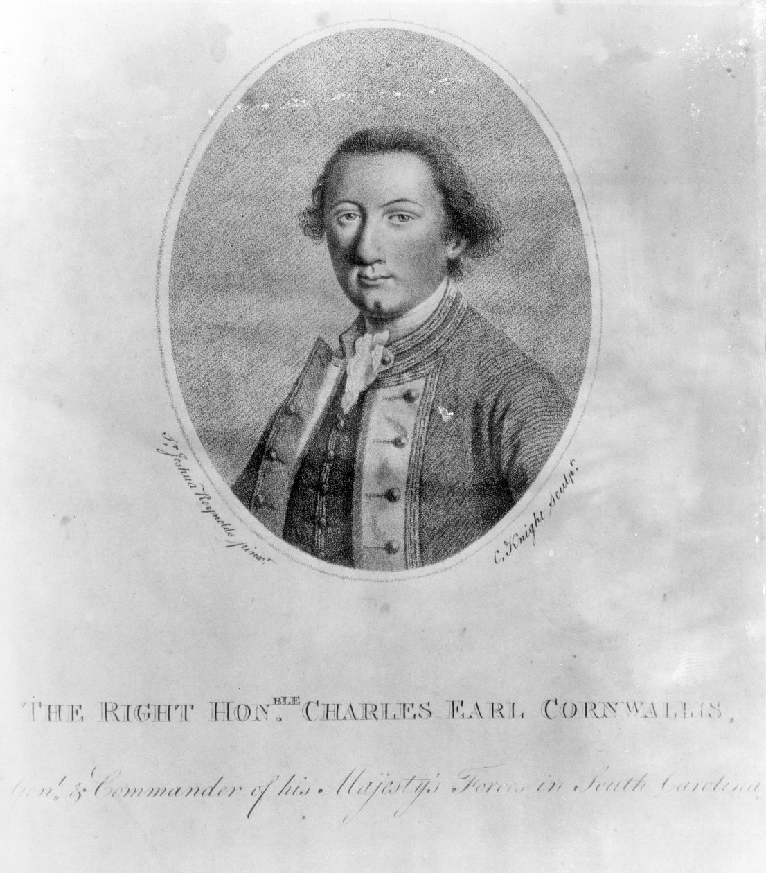 正确的话。 Charles Earl Cornwallis，由C. Knight制作 作者 约书亚·雷诺兹（Joshua Reynolds）