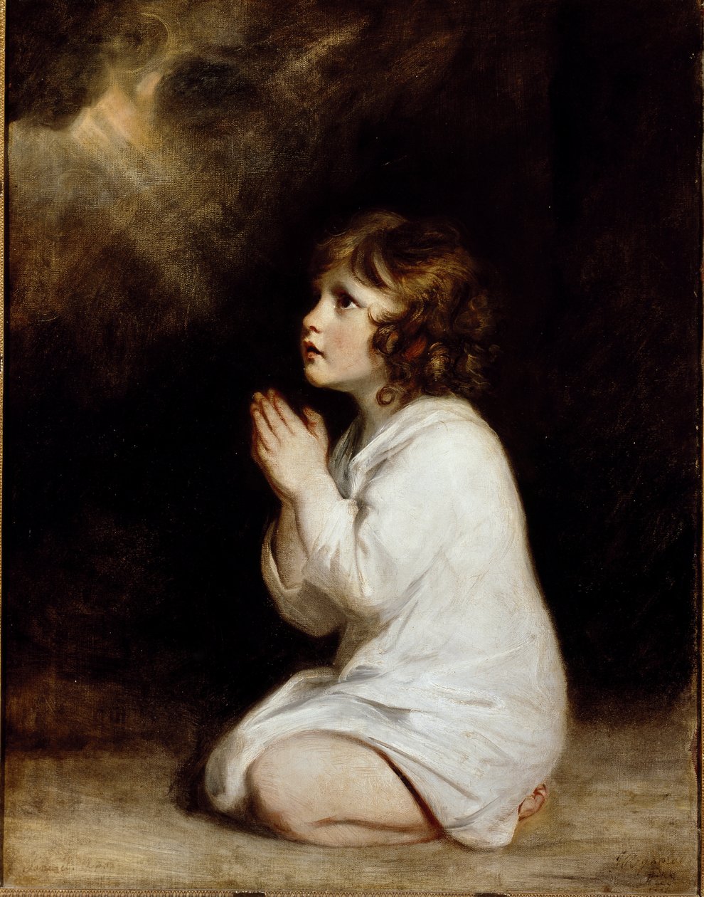 婴儿塞缪尔，在祈祷中（布面油画 作者 约书亚·雷诺兹（Joshua Reynolds）