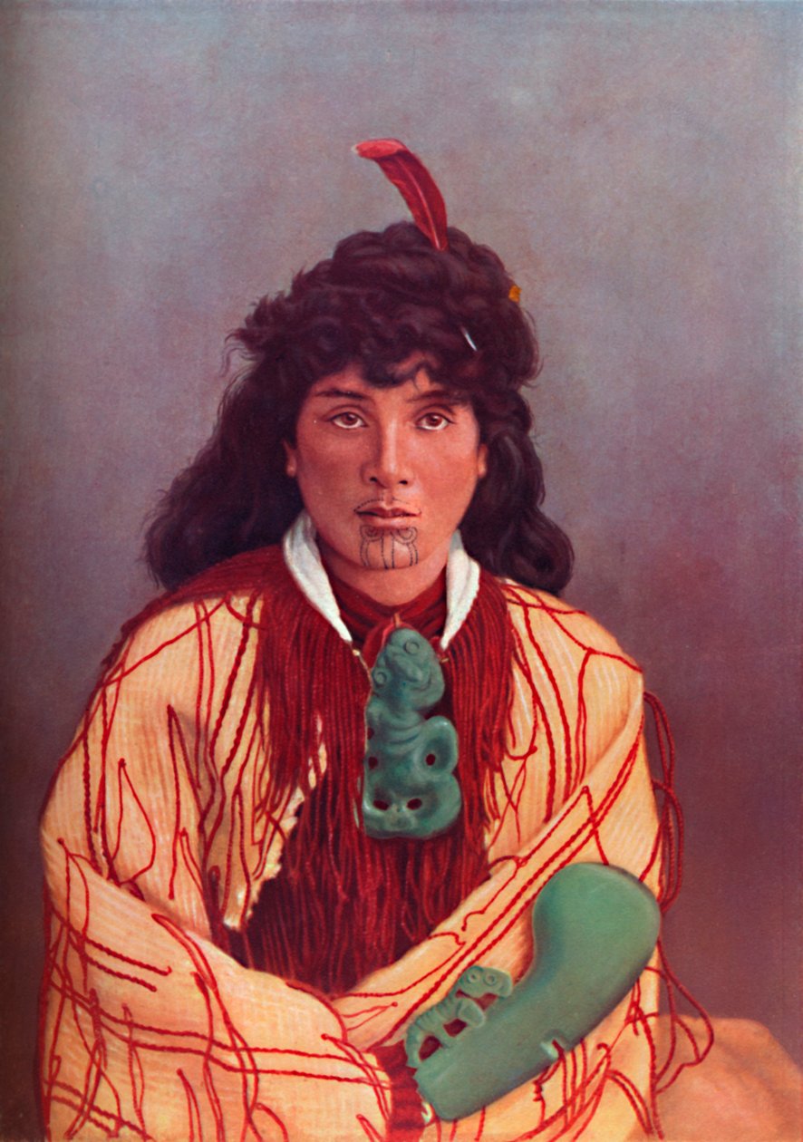 一位身穿正装的毛利女士，1902年 作者 乔西亚·马丁