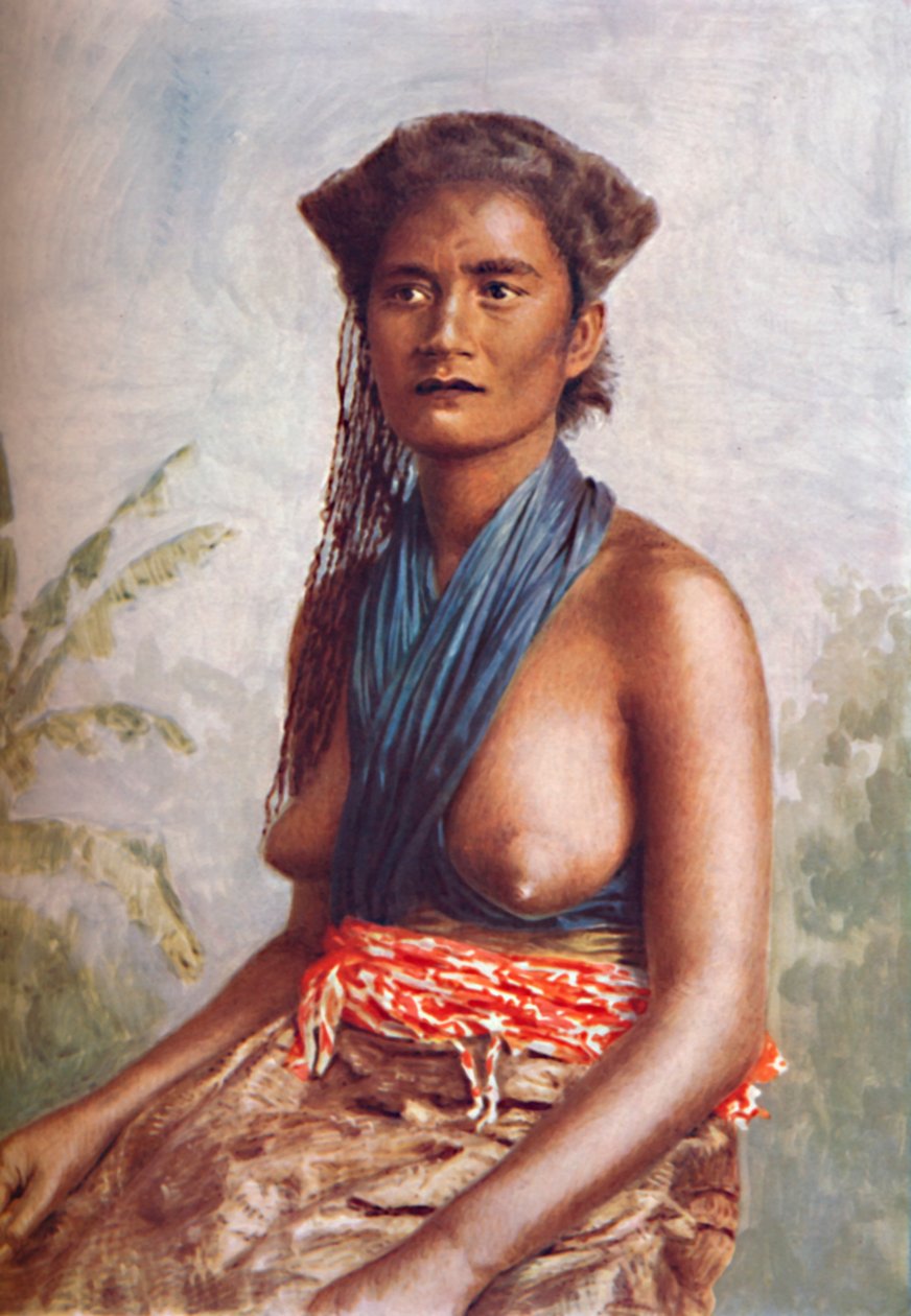 1902年，斐济女子穿着当地服饰 作者 乔西亚·马丁