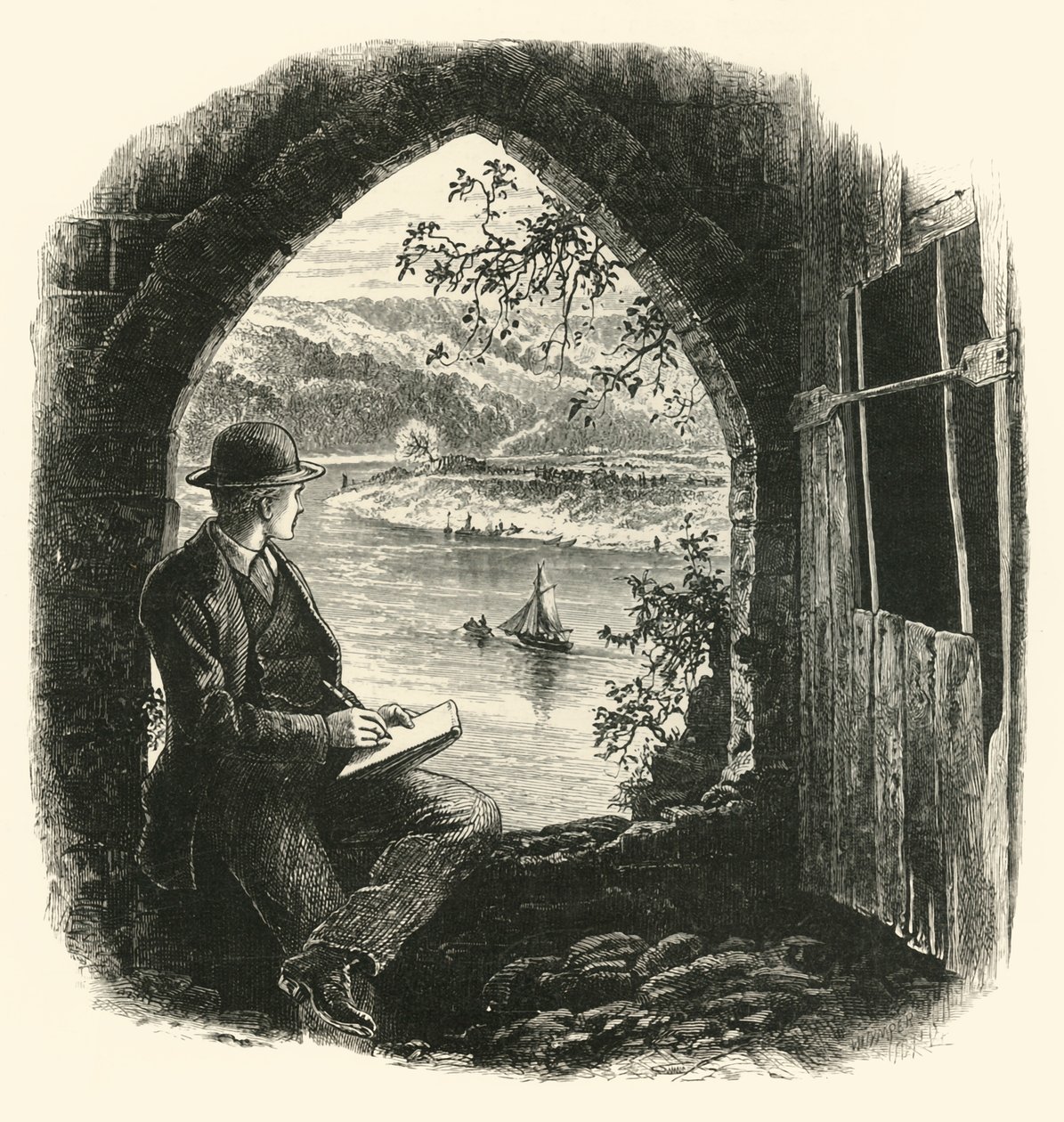 《怀伊》，1870年代来自切普斯托城堡。 作者 乔西亚·伍德·怀珀（Josiah Wood Whymper）