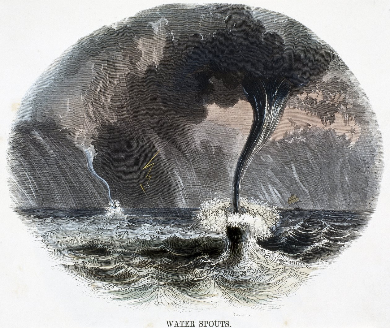 水喷口，来自自然现象，1849年 作者 乔西亚·伍德·怀珀（Josiah Wood Whymper）