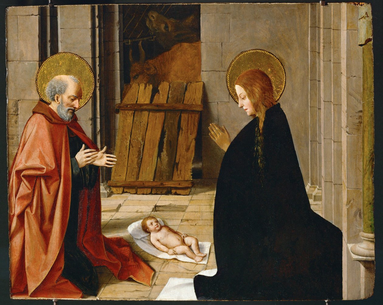 耶稣诞生》，约 1500 年（木板绘画） 作者 Josse (fl.1493-1508) 交货 inx