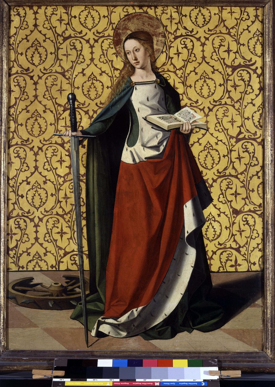 Back of altarpiece: St. Catherine of Alexandria 作者 乔斯（FL.1493 1508）交付斧头