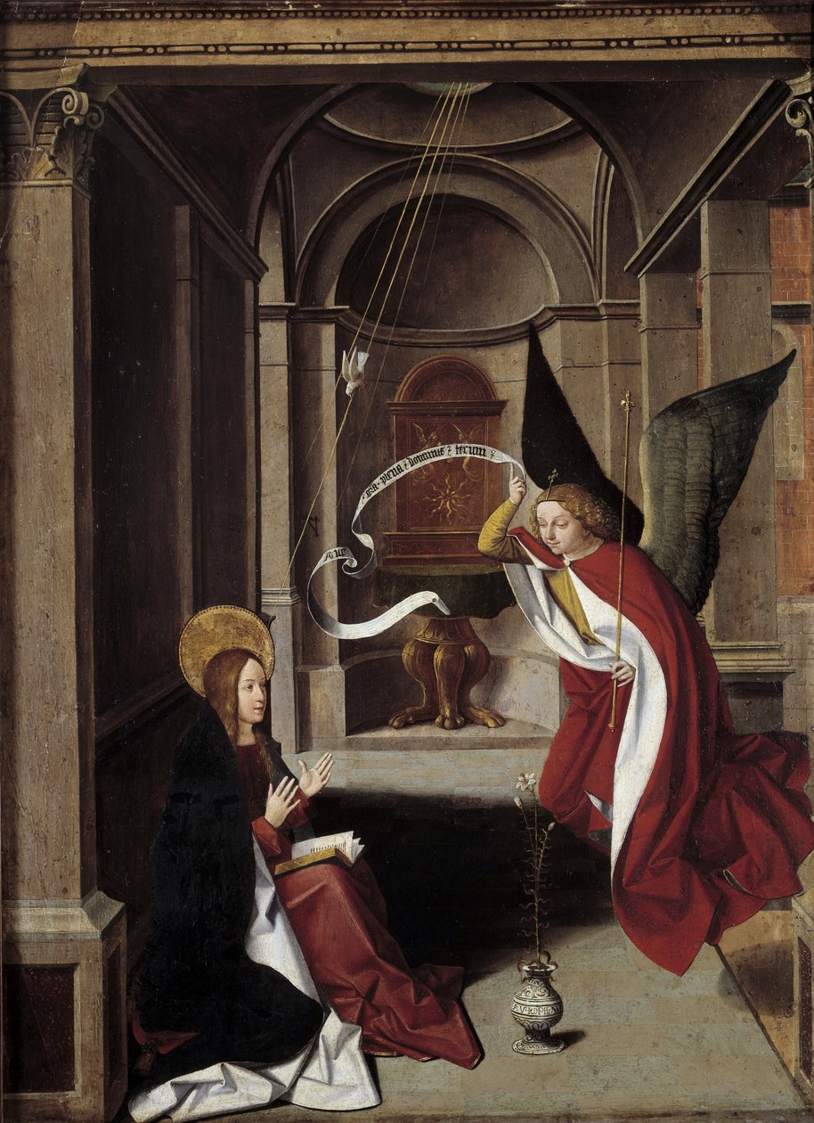 Life of the Virgin: ” the Annunciation” (painting) 作者 乔斯（FL.1493 1508）交付斧头