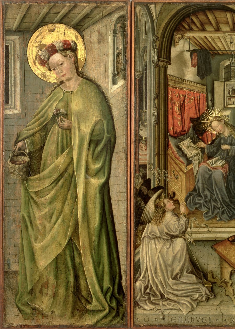 St. Dorothy，polyptych左侧面板（面板） 作者 约斯特安曼
