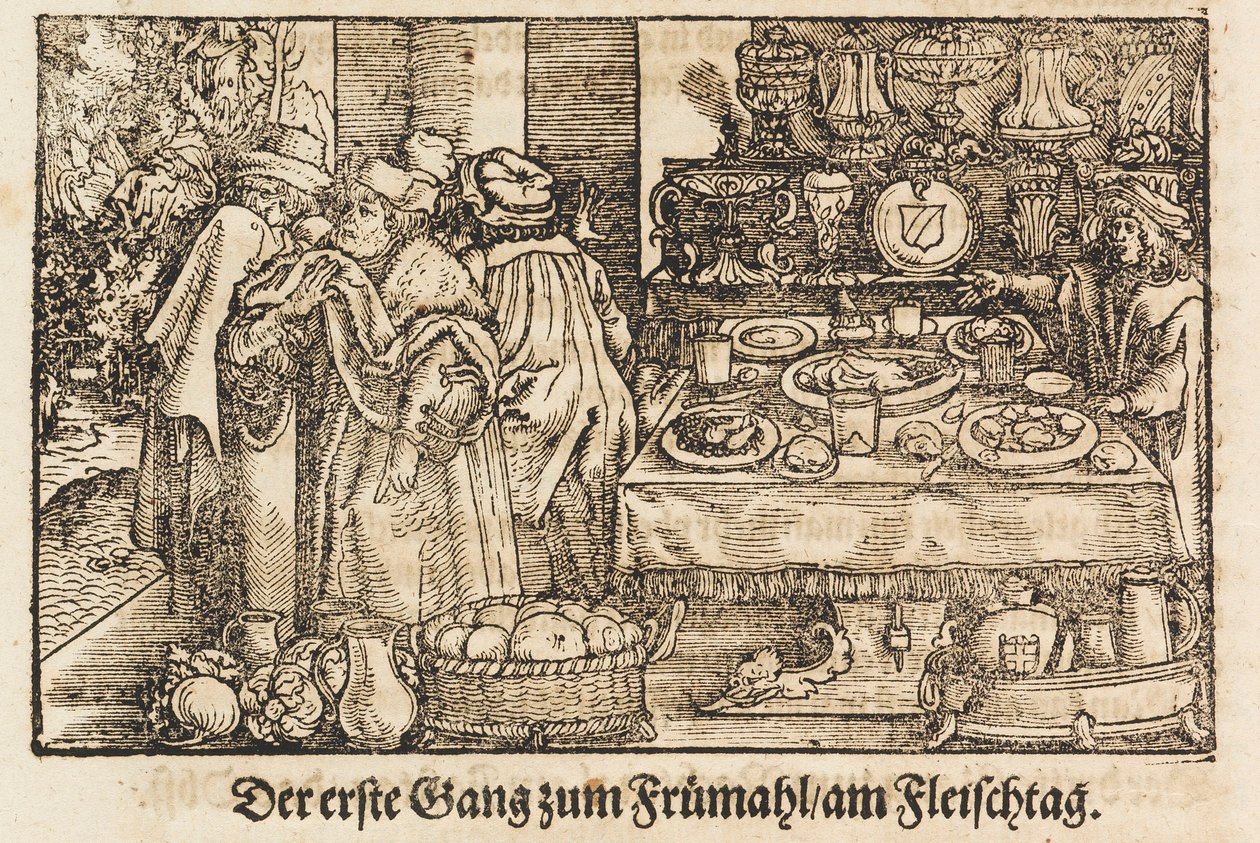 马克思·鲁波尔特着的《新食谱》。第一本带插图的德国食谱，1604年。 作者 约斯特安曼