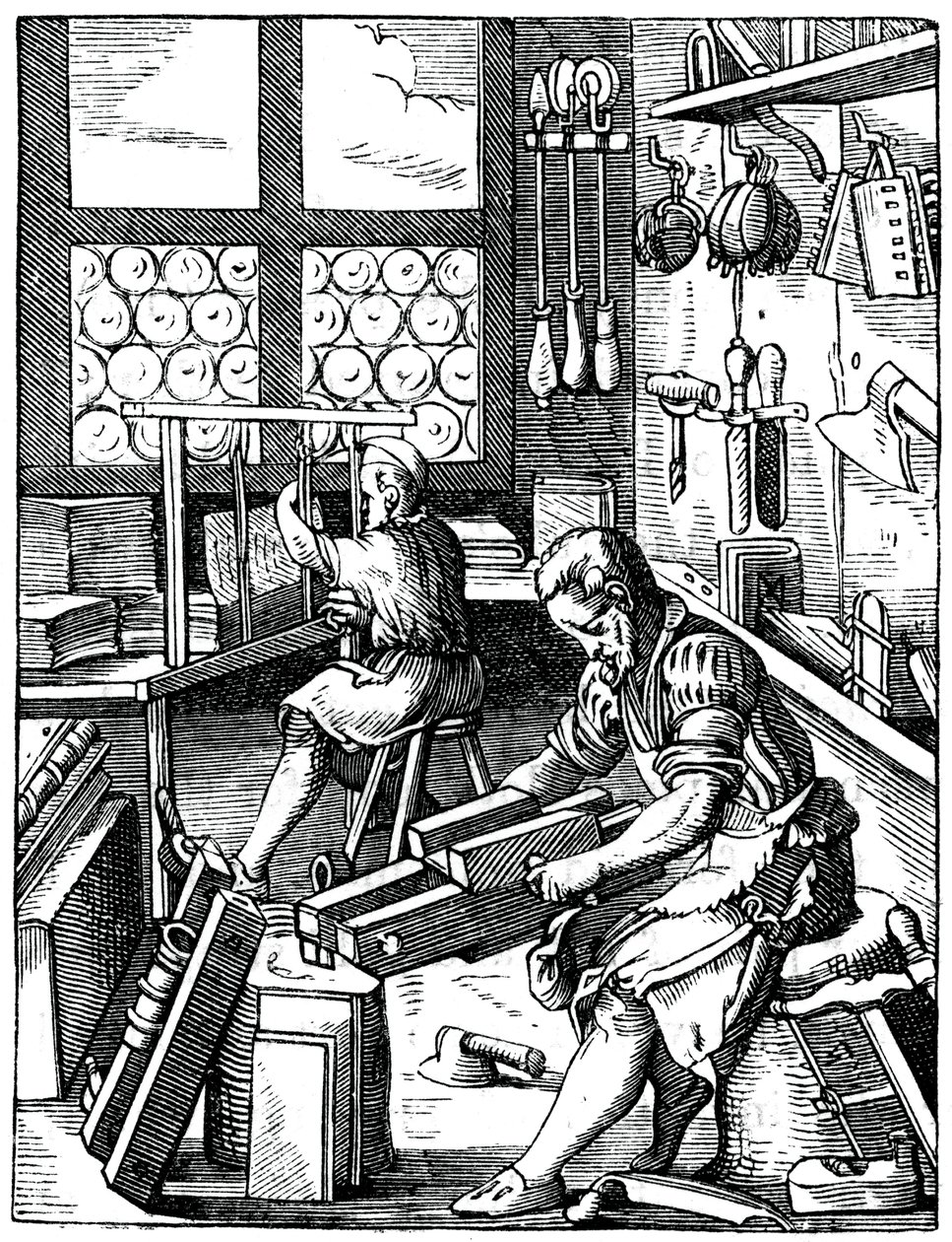 装订机，16世纪，1870年。 作者 约斯特安曼