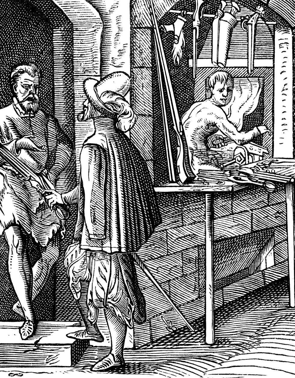 Harquebusier或手动枪制造商，约1559-1591年 作者 约斯特安曼
