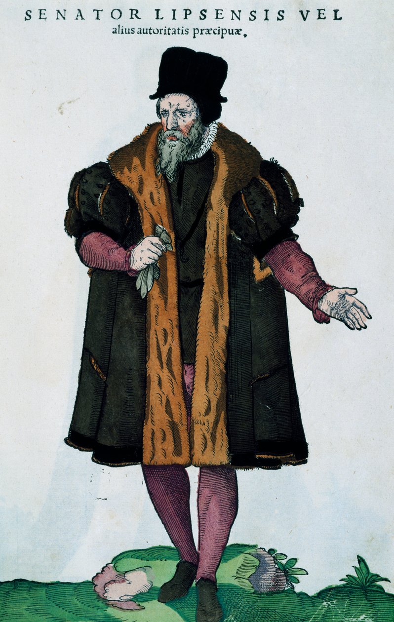 莱比锡参议员，来自Habitus is praecipuorum popularum的版画 作者 约斯特安曼