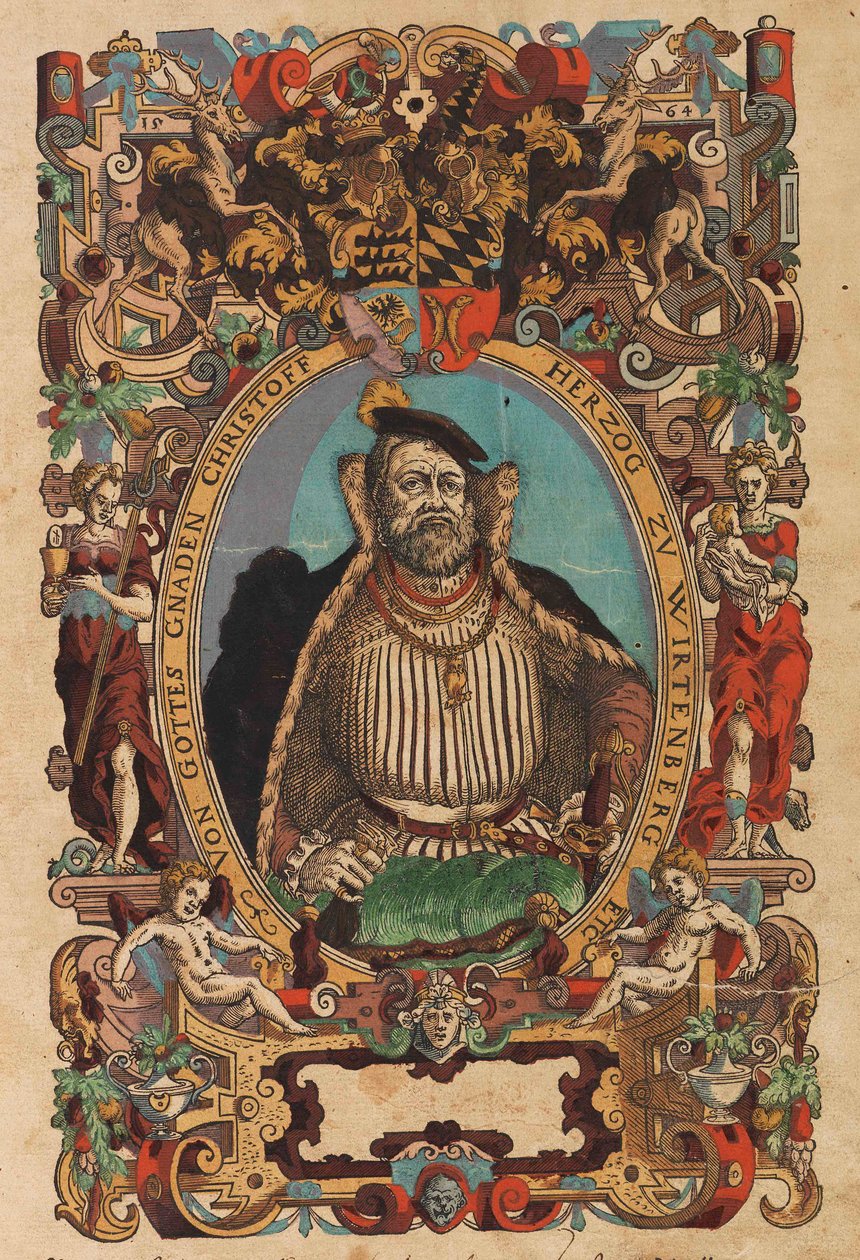1515-1568年符腾堡公爵克里斯托夫的肖像 摘自《德国圣经》，1564年。 作者 约斯特安曼