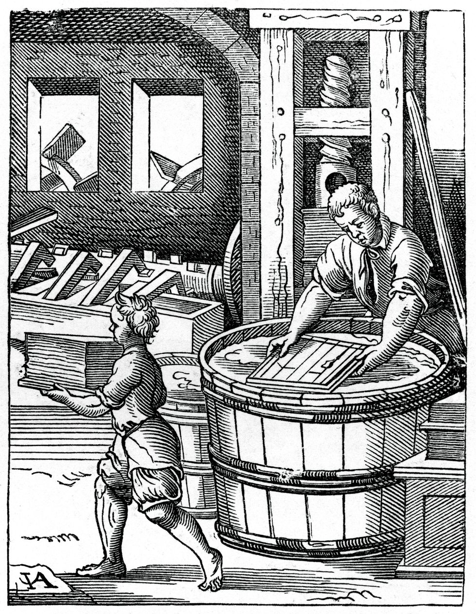 造纸者，16世纪，1870年 作者 约斯特安曼