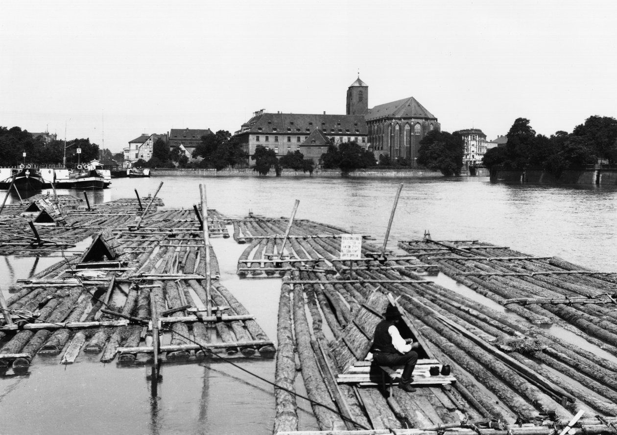在Breslau（现代弗罗茨瓦夫）波兰的奥得河，c.1910 作者 乔塞特