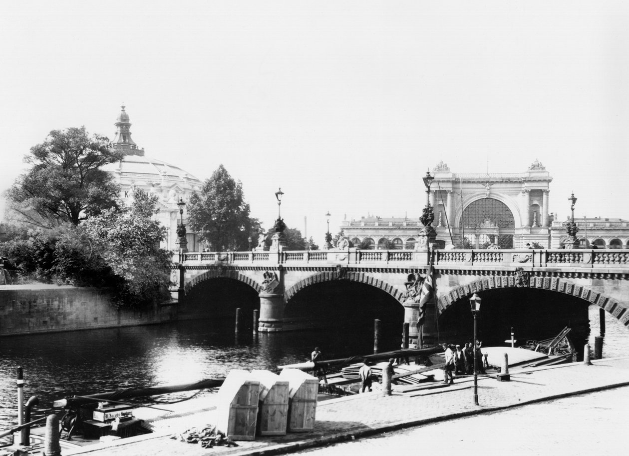 Moltke桥梁和Lehrter Bahnhof驻地的看法，柏林，c.1910 作者 乔塞特