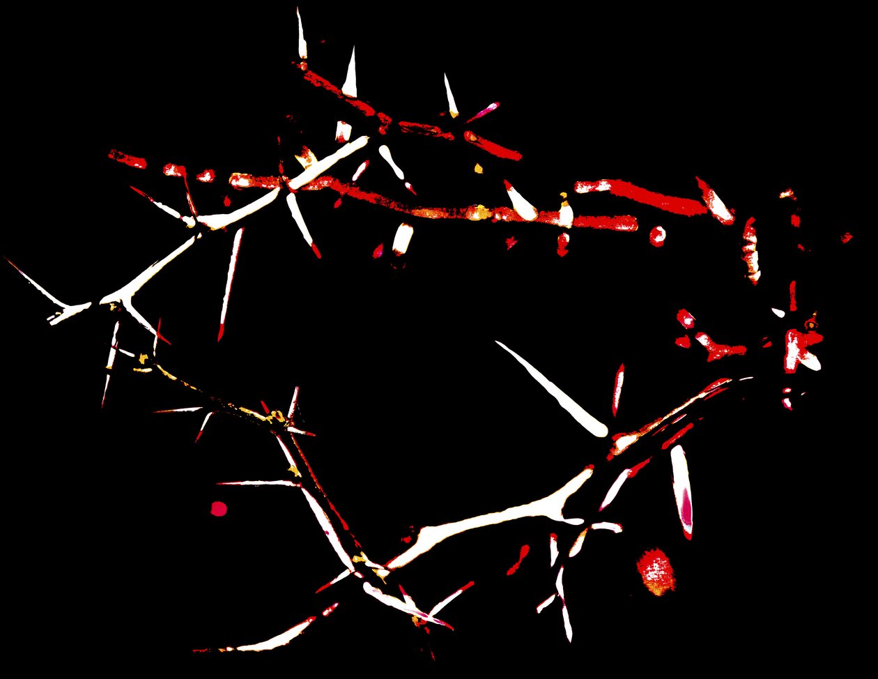 荆棘王冠，2015 年（重绘照片） 作者 欢乐狮