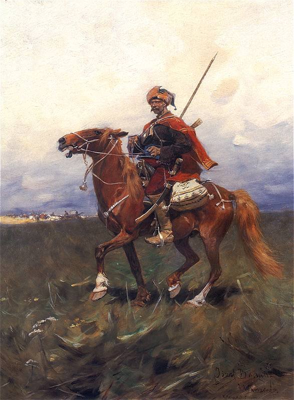 Kozak on koniunEnglish：Cossack horsemann：n 作者 约瑟夫·布兰特（Jozef Brandt）