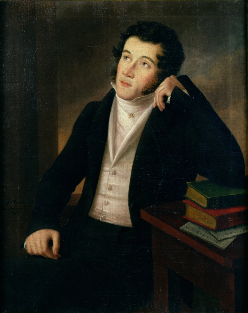 Adam Bernard Mickiewicz的肖像（1798-1855） 作者 约瑟夫·奥列什凯维奇