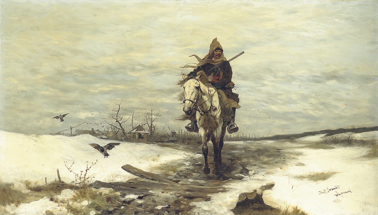 孤独的猎人，1881年 作者 约瑟夫·布兰特（Jozef Brandt）