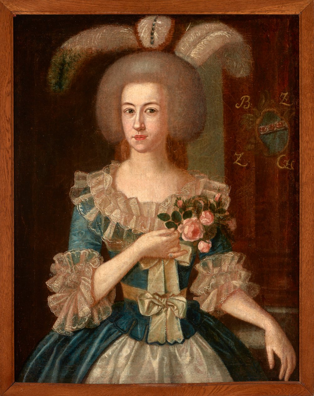 一个不知名的女人的肖像。 1790-1805（布面油画） 作者 约瑟夫法沃斯基