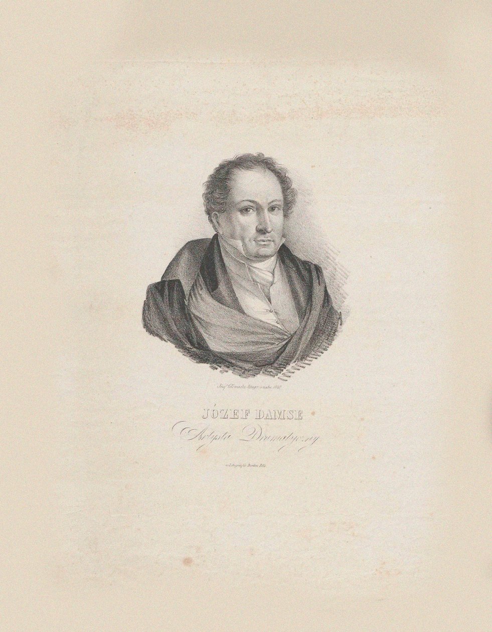 作曲家Józef Damse 1789-1852的肖像，1840年。 作者 约瑟夫·希拉里·格洛瓦奇