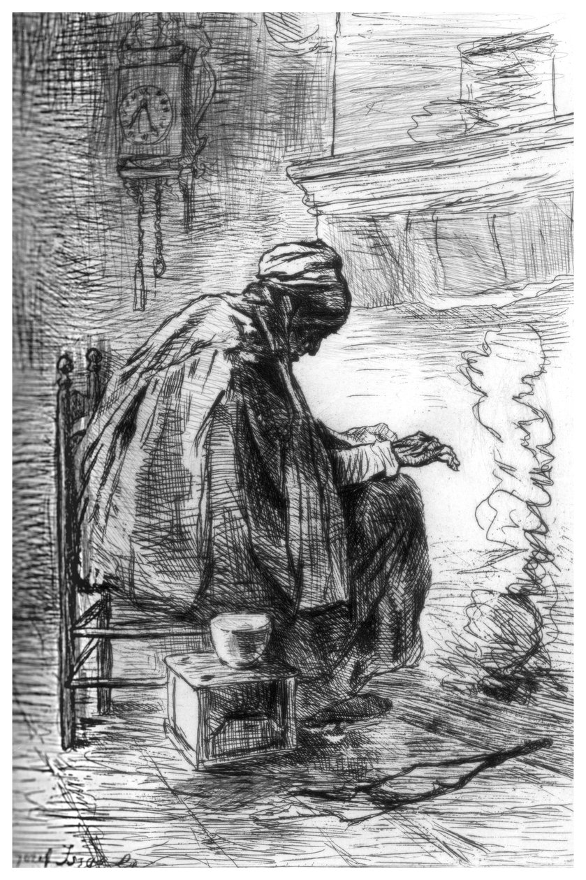 炉膛，c1880-1882。 作者 约瑟夫·以色列