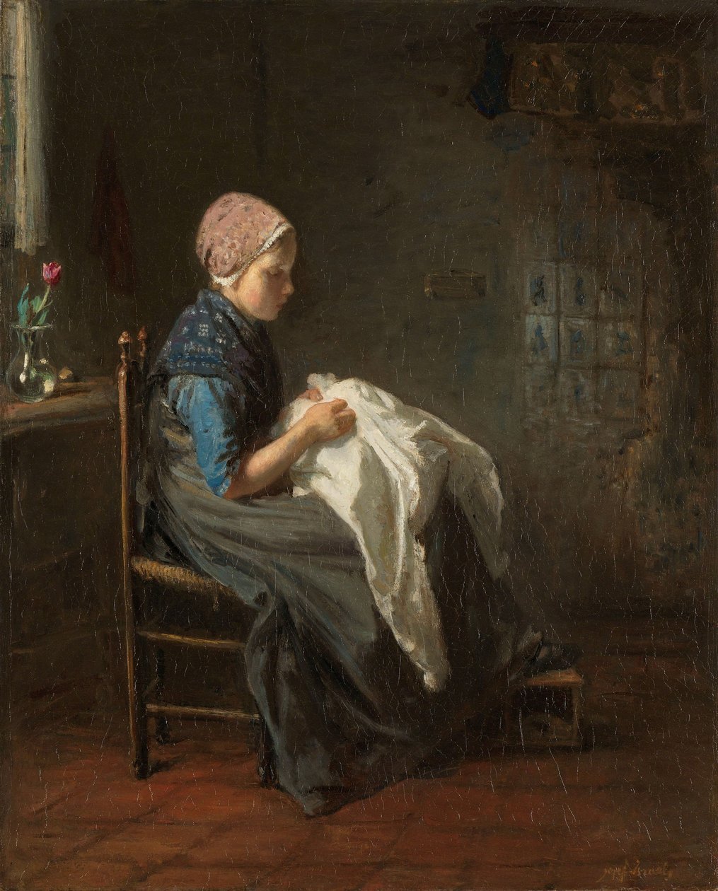 小女裁缝，1850-88 作者 约瑟夫·以色列