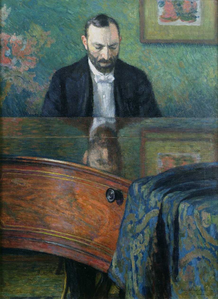 Feliks Jasienski（1861-1929）出演钢琴，1908年 作者 约瑟夫·潘基维奇