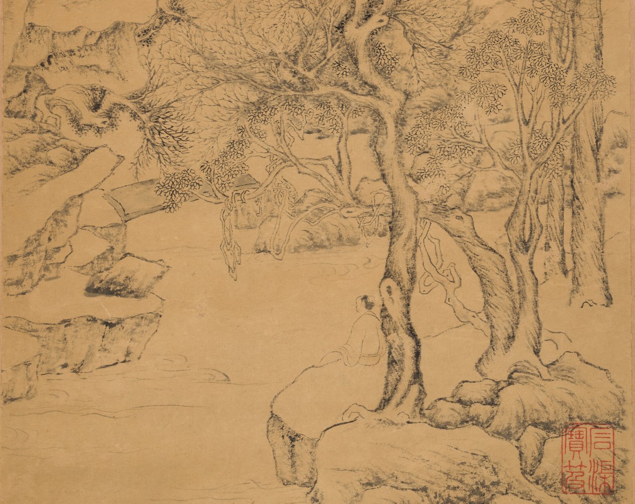 瀑布》，日期为1559年。 作者 鞠杰