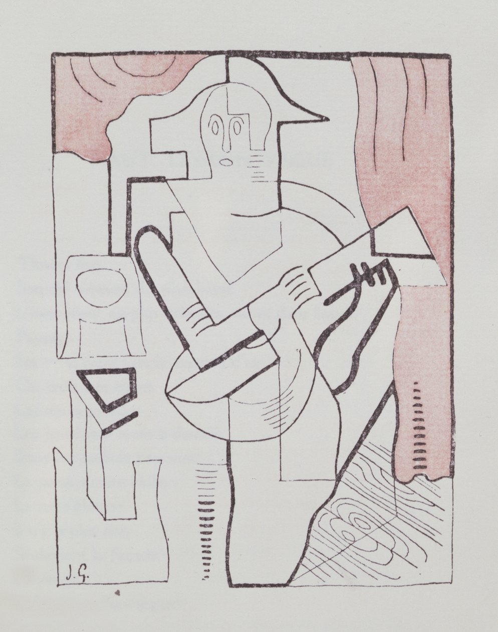 插图为&39;睡觉的吉他&39;由Pierre Reverdy（1889-1960）1919年 作者 胡安·格里斯