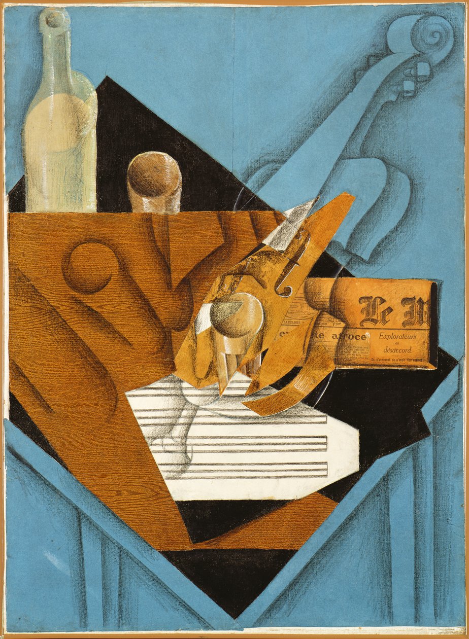 音乐家表，1914年（拼贴画） 作者 胡安·格里斯