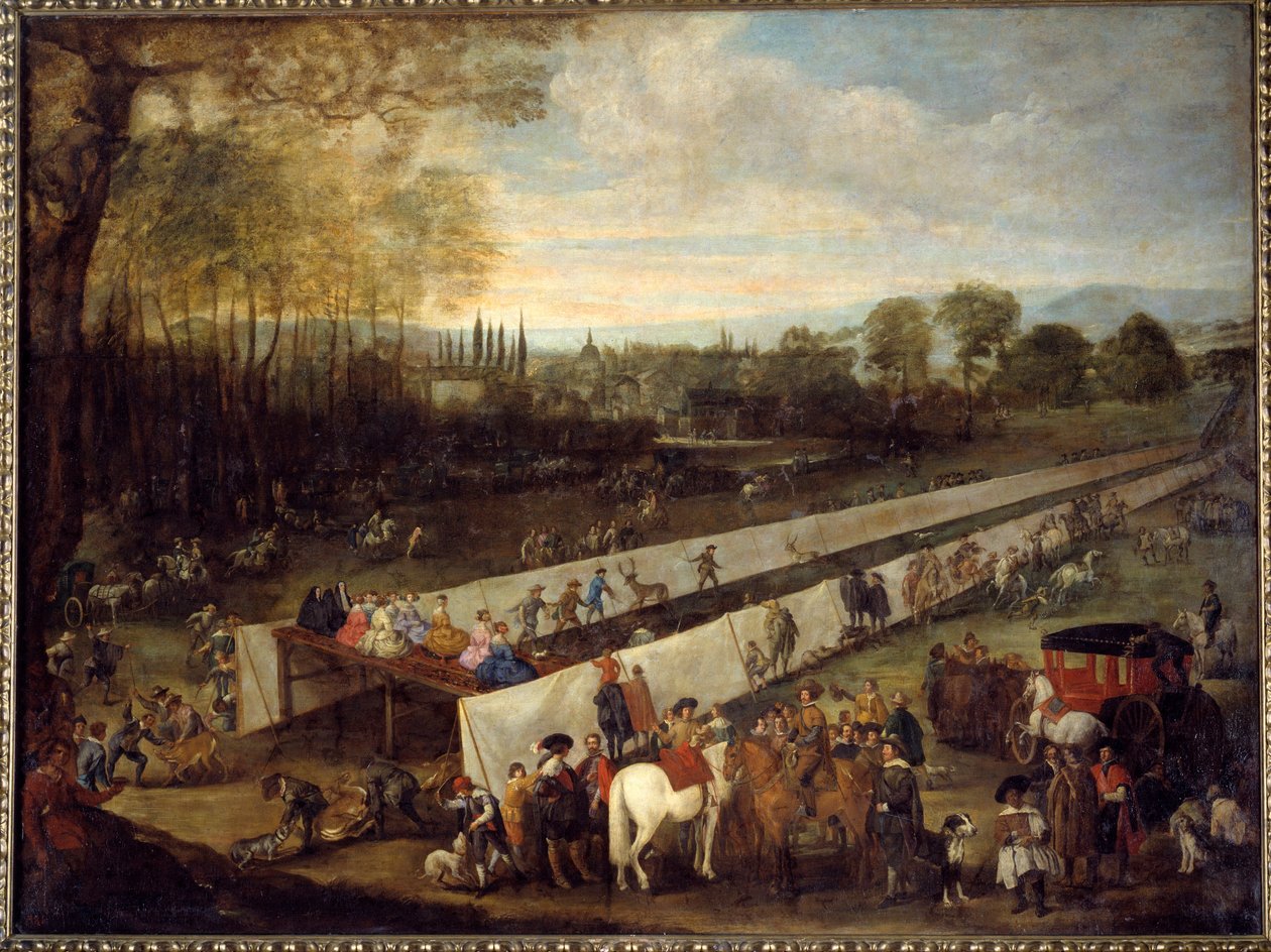 La chasse de tabladillo a Aranjuez 胡安-包蒂斯塔-德尔-马佐（1612-1667）的绘画 17世纪 马德里，普拉多博物馆 作者 胡安·包蒂斯塔·马丁内斯·德尔（马特·托）
