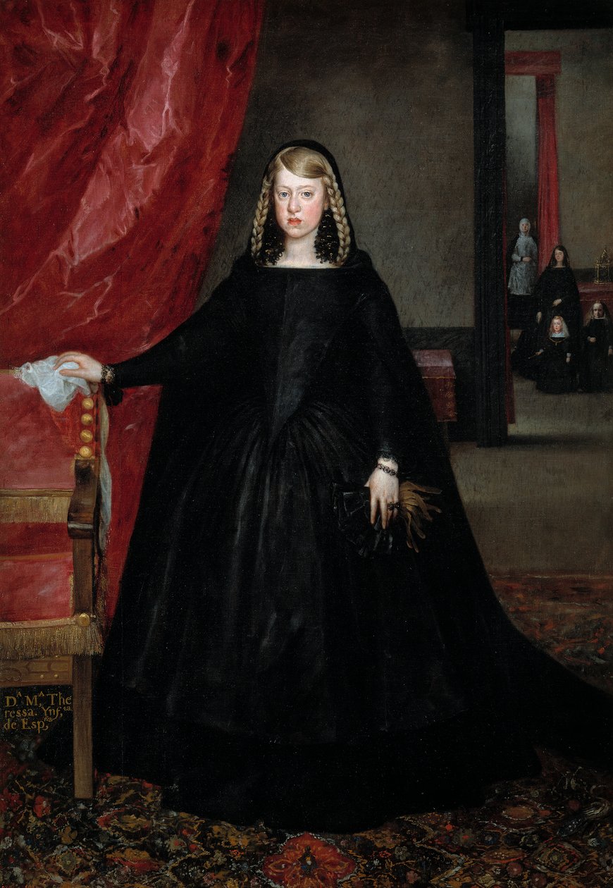 西班牙语  La emperatriz Margarita de Austria 穿着丧服的奥地利皇后玛格丽塔女士 作者 胡安·包蒂斯塔·马丁内斯·德尔马佐