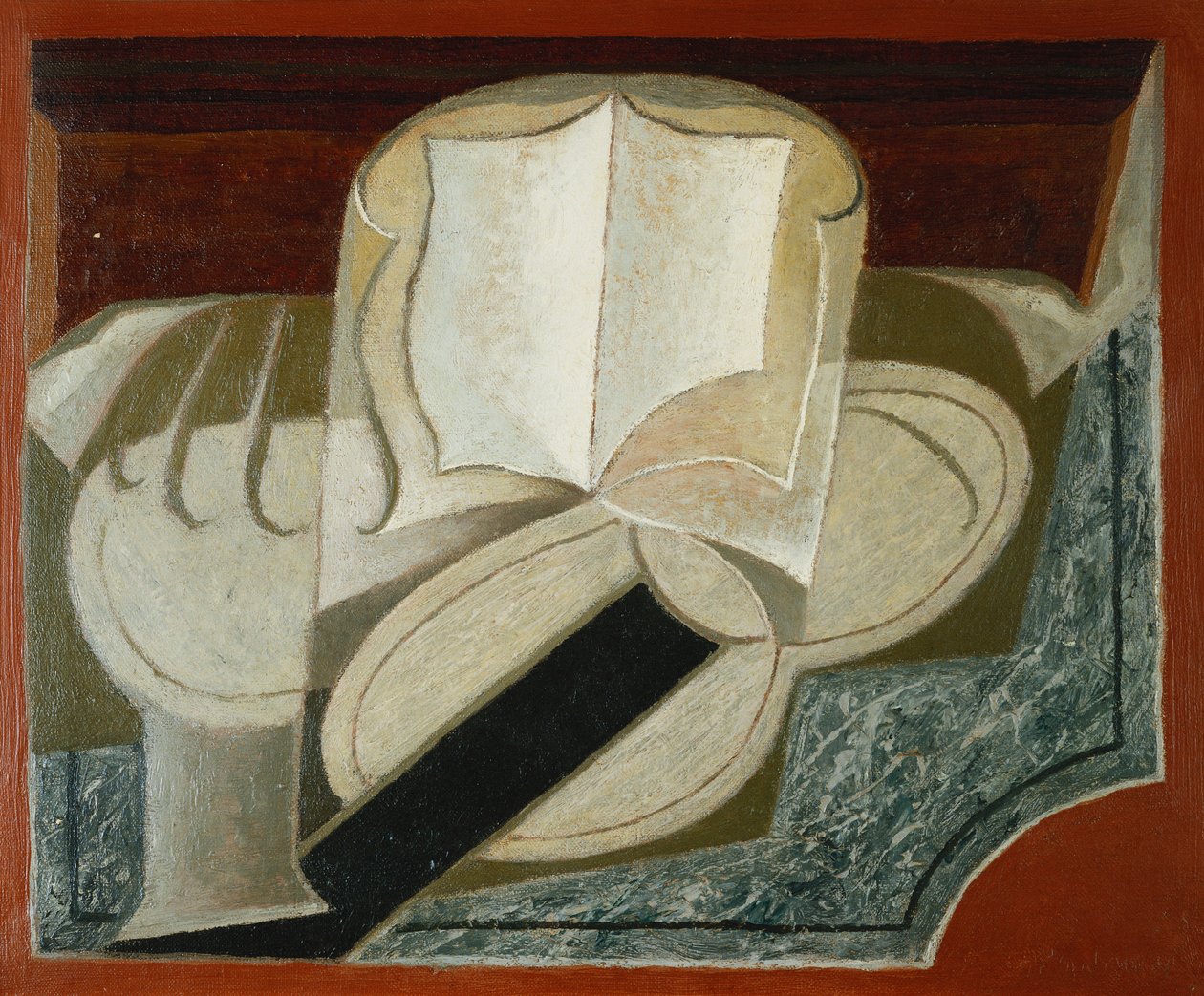 书籍和吉他； 《书与吉他》，1925年 作者 胡安·格里斯