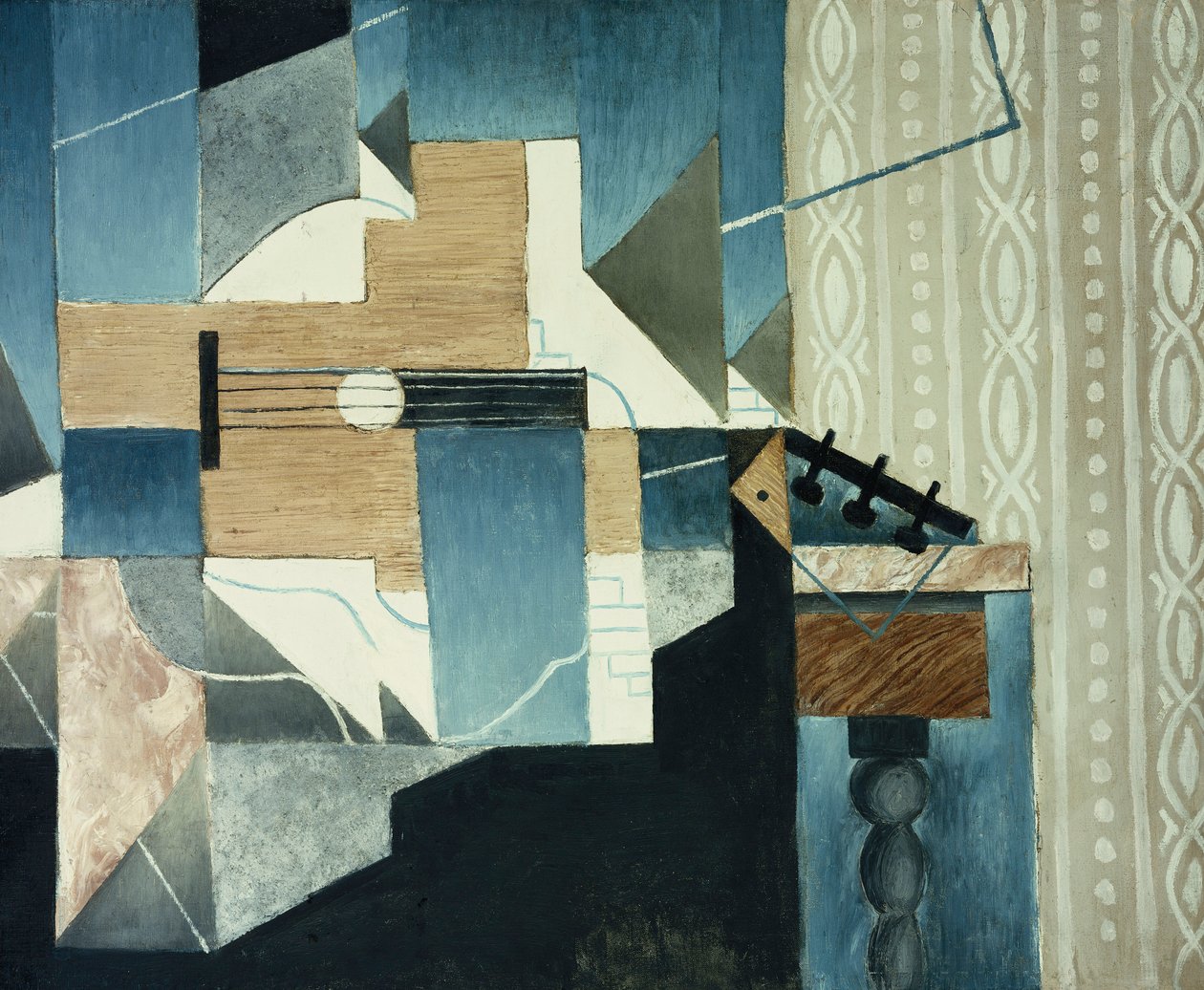 桌上的吉他；桌上的吉他，1913年 作者 胡安·格里斯
