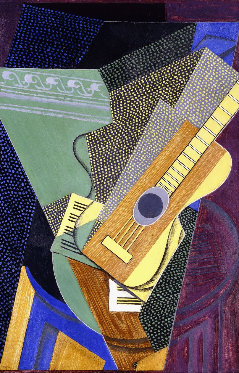 桌上的吉他；桌上的吉他，1916年 作者 胡安·格里斯