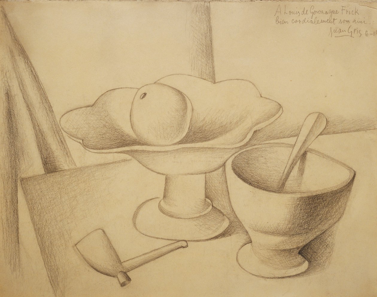 水果盘静物Nature Morte au Compotier，1919年 作者 胡安·格里斯