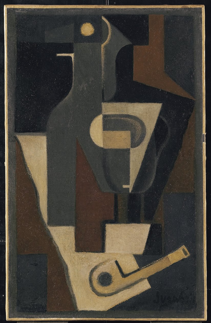 管道静物，1918年 作者 胡安·格里斯