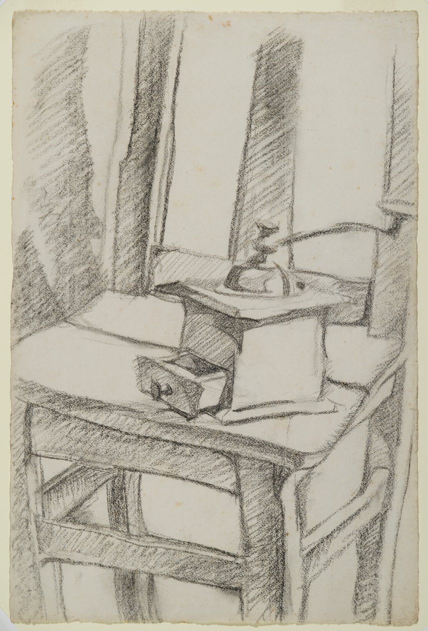 咖啡研磨机（1911年）（纸上的木炭） 作者 胡安·格里斯