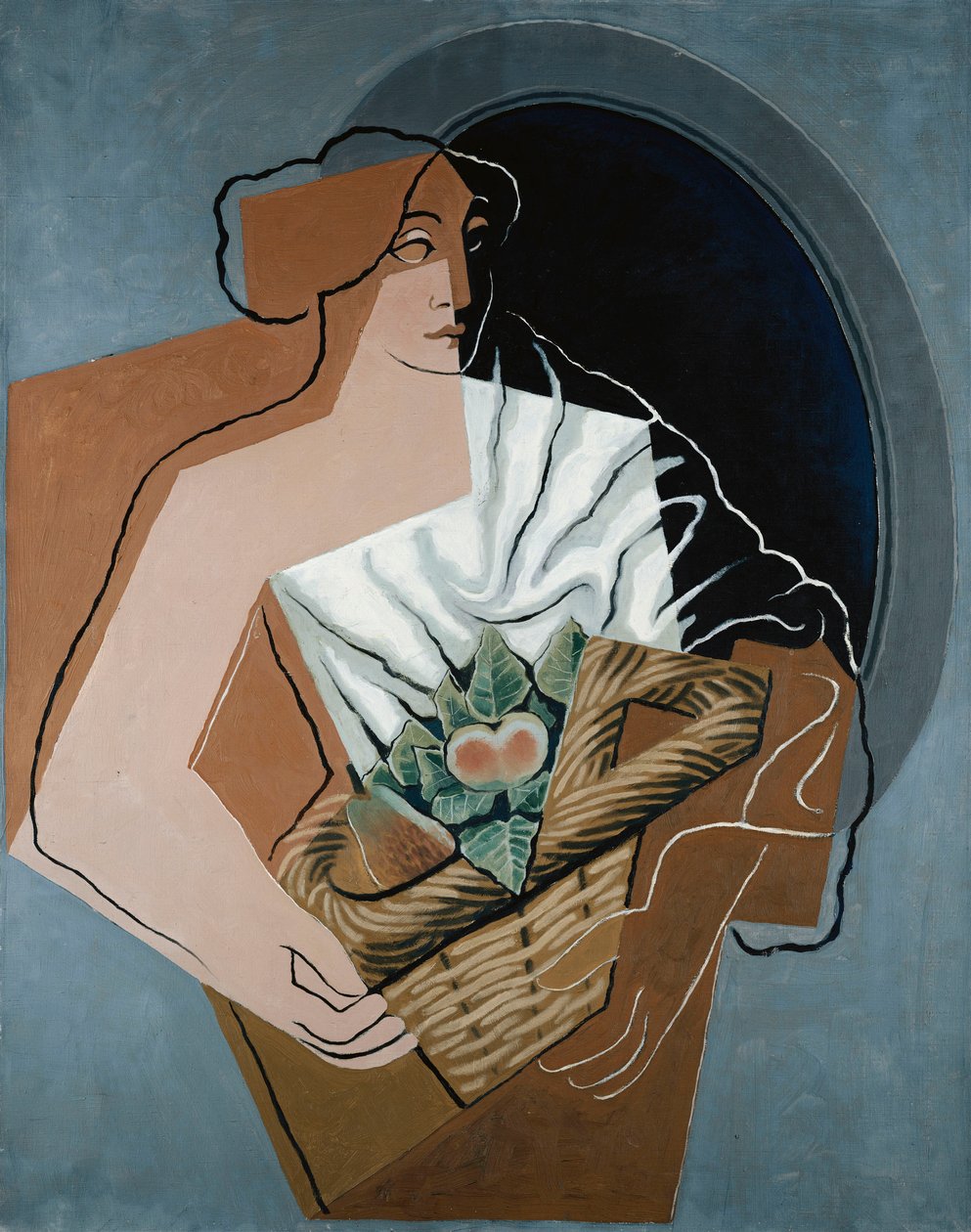 带篮子的女人;带篮子的女人，1927年 作者 胡安·格里斯
